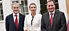 Tre partiledere i Samak, fra venstre Jonas Gahr Støre, Mette Frederiksen og Stefan Löfven.