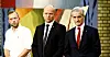 SV-leder Audun Lysbakken, Sp-leder Trygve Slagsvold Vedum og Ap-leder Jonas Gahs Støre side om side i en partilederdebatt.