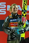 Maren Lundby glad etter WC-seieren på Lillehammer.