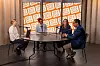 PANEL (f.v): Her er programleder Ida Bing, sammen med komiker Hani Hussein, journalist Cathrine Kahrs i LO-Aktuelt og LO-sekretær Fawsi Adem.