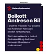 Screenshot av annonse for boikott av Andresen Bil fra Oblad.no