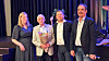50-årsjubilant: Fra venstre ser vi avtroppende avdelingsleder Gunn Kaaløy Spilling, Erling Furuseth, LO-sekretær Frode Engen og forbundsleder Brede Edvardsen.