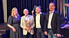 50-årsjubilant: Fra venstre ser vi avtroppende avdelingsleder Gunn Kaaløy Spilling, Erling Furuseth, LO-sekretær Frode Engen og forbundsleder Brede Edvardsen.