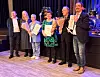 40-årsjubilanter: Fra venstre ser vi LO-sekretær Frode Engen, avtroppende avdelingsleder Gunn Kaaløy Spilling, Brit Aas Hovde, Kristin Almhjell Jenssen, Errol Haugen og forbundsleder Brede Edvardsen.