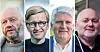 FIRE OM KRAFT: (fra venstre) Stein Lier-Hansen fra Norsk Industri, Christian Eriksen fra Bellona, Nils Røkke fra Sintef og Are Tomasgard fra LO har svart på spørsmål fra LO-Aktuelt om hva slags kraft bør Norge satse på i framtida.
