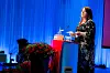 HVOR ER SENTERET?: Kathrine Haugland Martinsen fra FOs forbundsledelse etterlyste det mislykkede forsøket på senter for papirløse i LOs beretning.