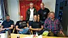 LETTET: Klubbstyret var samlet hos avdeling 75 for en liten feiring med marsipankake i dag. Stående fra venstre: Bjørn Nyborg og Carl-Frode Sundell. Sittende fra venstre: Frode Andersen, Jørn Danielsen, Trond Færvik og Hans Petter Bærem.