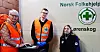 FRIVILLIGE: Torunn Figenschau, Filip Landrø og leder Kathrine Østbye i Norsk Folkehjelp Lørenskog stiller for andre under koronakrisen.