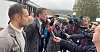 SV-leder Audun Lysbakken møtte pressen ved Hurdalssjøen Hotel onsdag ettermiddag.