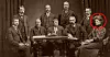 Arbeiderpartiets sentralstyre 1906–09. Fra venstre i første rekke: Magnus Nilssen, Christian Holtermann Knudsen, Oscar Nissen, Carl Jeppesen, Martha Tynæs. Stående bak fra venstre.: Arnt Aamodt, Ole O. Lian, Johan Karlgren og Johan Nygaard.