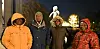 SIGHTSEEING: Sinnataggen var et naturlig stopp på omvisningen i Oslo. De fire som var med på walking tour var Patrick Agyakum, Alfred Tsatsu Isaac Dadson og Ernest Enyan,