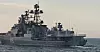 DESTROYER: Bildet er teken av styrmann Øystein Orten 12. september og er truleg den russiske destroyeren Admiral Levchenko på 163 meter som jaga vekk MS Ragnhild Kristine på 15 meter.
