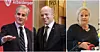 Jonas Gahr Støre (Ap), Trygve Slagsvold Vedum (Sp9 og Erna Solberg (H) ligger meget jevnt på november-målingen fra Opinion.