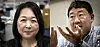 Tamayo Tomita (t.v.) i Rengo syns Japan må fortsette med kjernekraft. Keisuke Fuse i Zenroren mener derimot at det er altfor farlig.