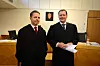 PROSEDERTE: LO-advokat Edvard Holm Bakke la frem sine avslutningsbemerkninger før NHO-advokat Kurt Weltzien la frem Evrys side av saken.