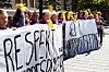 Renholderne i Forsvaret må bli med over til firmaene som vinner renholdsanbudene dersom de vil fortsette å vaske hos Forsvaret. Her fra en demonstrasjon tidligere i år.