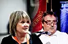Jane B. Sæthre, fungerende leder i Norsk Jernbaneforbund og Rolf Ringdal, leder i Norsk Lokomotivmannsforbund, håper på regjeringsskifte.