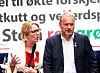 Leder for LO i Oslo, Ingunn Gjerstad, her sammen med byrådsleder i Oslo, Raymond Johansen, under 1. Mai-toget i 2019.