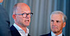 NHO-direktør Ole Erik Almlid og statsminister Jonas Gahr Støre i forbindelse med et møte mellom regjeringen, NHO og LO om kraftsituasjonen tidligere i august.