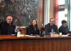LO-økonomene Stein Reegård, Liv Sannes, Eystein Gjelsvik og Chen Wei legger fram LOs syn på den økonomiske situasjonen før statsbudsjettet.