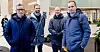 HK-leder Christopher Beckham (f.v.), Ole Michael Bjørndal (NHO), Jarle Hammerstad (Virke) og Stian Sigurdsen (Virke) møtte statssekretæren i Barne- og familiedepartementet fredag.