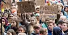 KLIMAOPPRØR: Flere tusen skoleelever streiket for klimaet i Bergen allerede forrige uke.