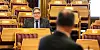 Jernbanepolitisk talsmann i Ap, Sverre Myrli, kritiserer samferdselsminister Ketil Solvik-Olsen (Frp) for ikke å svare ham. Her er de i spørretimen i Stortinget.