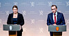 Utenriksminister Espen Barth Eide og næringsminister Cecilie Myrseth holder pressetreff i Utenriksdepartementet om EUs avgjørelse om innføring av toll på jernlegeringer.