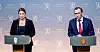 Utenriksminister Espen Barth Eide og næringsminister Cecilie Myrseth holder pressetreff i Utenriksdepartementet om EUs avgjørelse om innføring av toll på jernlegeringer.