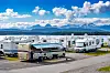 Camping: Det er plass til 50 bobiler, 20 campingvogner og 30 telt på campingplassen. For noen år siden ble campingområdet forlenget utover mot havet med 30 meter, og hevet med en meter.  Det gikk med 1.000 lastebillass med stein. Før oppgraderingen kunne havet slå innover området og gjøre store ødeleggelser når det var springflo. Det skjer ikke lenger.