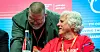 AVTALEPARTNERNE: Dagen før ITF-kongressen startet, ble det inngått en avtale om at ITF-president Paddy Crumlin (til høyre) skal fortsette som president ut 2026. Så skal ETF-president Frank Moreels ta over ut kongressperioden. Den avtalen høster kritikk.