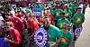 Organiserte bilarbeidere i United Auto Workers under en parade i Detroit 4. september.