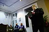 Forfatteren Lars Ove Seljestad leser fra sin diktsamling 'Storspring' på Arbeidermuseet i Oslo.