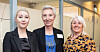Jannicke Skaanes, Peggy Hessen Følsvik og Åse Blomkvist har satt seg til forhandlingsbordet med Finans Norge i dag for å forhandle lønn for LOs medlemmer i finanssektoren.
