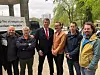 FEIRET 1. MAI: LO-leder Hans Christian Gabrielsen med de fem elektrikerne i Traftecs rogalandsavdeling som mandag fikk tariffavtalen de hadde kjempet for siden 18. juni i fjor.