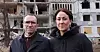 Utenriksminister Espen Barth Eide og arbeidsminister Tonje Brenna har vært på besøk i Ukraina.. Her er de Kharkiv og ser resultater av den russiske krigføringen.