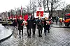 1. mai på Karl Johan: Fronten på toget med hovedtalerne Fra venstre Sunniva Holmås Eidsvoll, SV, Raymond Johansen, byrådsleder, Oslo Ap, Sirin Stav, MDG Oslo, leder i LO i Oslo Ingunn Gjerstad og Siavash Mobasheri Rødt.