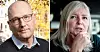 Lederne Steffen Handal i Utdanningsforbundet og Mette Johnsen Walker i Skolenes landsforbund.