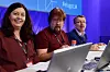 DIRIGENTBORDET: Sekretær Heidi Lie, og de relativt nylig innvalgte sekretærer Geir Ove Bernhoff og John Christian Hanssen.