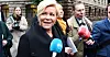 Siv Jensen omkranset av journalister. Nå blir det stillere, for på helgens Frp-landsmøte takker hun av som Frp-leder.