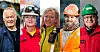 PÅ PARTILISTENE: Flytekniker Sigurd Myrvoll (Ap), industrisveiser Randi Walderhaug Frisvoll (KrF), røkter Sigrid Brattabø Handegard (Sp), tømrer Jan-Petter Gurholt (SV) og sveiser Mohamed Kallel (Rødt)