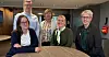 Disse forhandlet fram en forlengelse av avtalen om sosiale bestemmelser i sykehusene. Fra venstre: Nora Hagen (Fagforbundet), Thomas Johnsen (FO), Sissel Hallem (El og IT Forbundet), Marit Frette Opsahl (LO) og Kristina Brovold Leknes (LO).