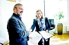 Fellesforbundets Halvor Langset og Siri Bergh fra Byggenæringens Landsforening, BNL, sto for det tradisjonelle håndtrykket som innleder tariffoppgjøret for 19.000 bygningsarbeidere organisert i Fellesforbundet.