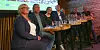 Jane B. Sætre (NJF), Rolf Ringdal (NLF), Marie Sneve Martinussen (Rødt), statssekretær Anders Werp (H), Nils Aage Jegstad (H), Sverre Myrli (Ap) og Arne Nævra (SV) møttes til debattmøte om jernbanens framtid, på et stappfullt Kulturhuset i Oslo.