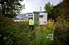 BANGELØKKA: Målebua i Drammen er plassert tre steinkast fra E18 og sju meter fra en trafikkert firefeltsvei.