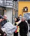 På vei til Stortinget, stoppa flere innom Riksmeklerens kontor, der streikende barnehageansatte i mekling fikk støtte.