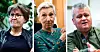 Leder i Fagforbundet Mette Nord (t.v.), LO-leder Peggy Hessen Følsvik og leder i Fellesforbundet, Jørn Eggum.