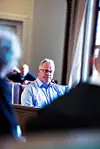 VITNE: Tom Lerberg vitner under rettssaken mot Lund Laksepakkeri i Bergen Tingrett.