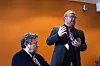 Delegasjonsleder Odd Helge Reppe og forbundsleder Jan Olav Andersen.