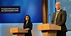 Arbeidsminister Hadia Tajik og finansminister Trygve Slagsvold Vedum presenterte en rekke økonomiske tiltak som skal hindre skadevirkning av koronapandemien.